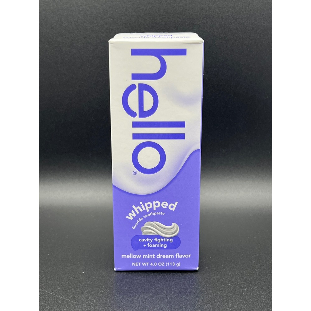 Hello Whipped Fluoride Toothpaste Mellow Mint Dream Cavity Fighting 4oz NEW